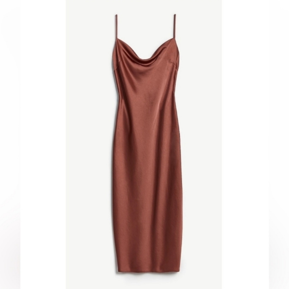 Express Rust Satin Maxi Dress